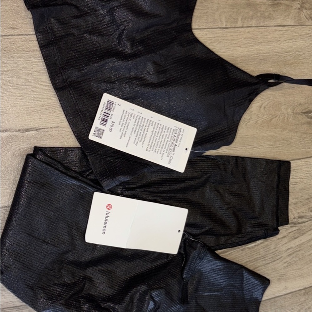 Lululemon Athletica Black Shimmer Activewear Set